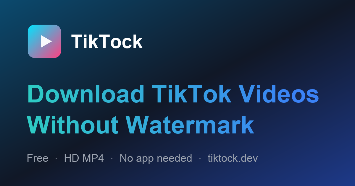 I built a free TikTok downloader with no watermark, no ads and no pop-ups